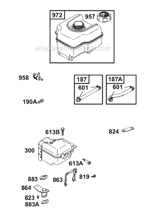 Page F Diagram and Parts List for 12B400  Briggs and Stratton Engine